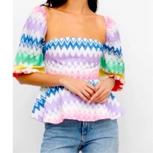 Yumi Kim carnival top, puff sleeve, size M, NWT